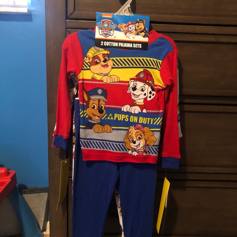 (2) Paw Patrol Longsleeve/Pants Cotton Pajama Sets